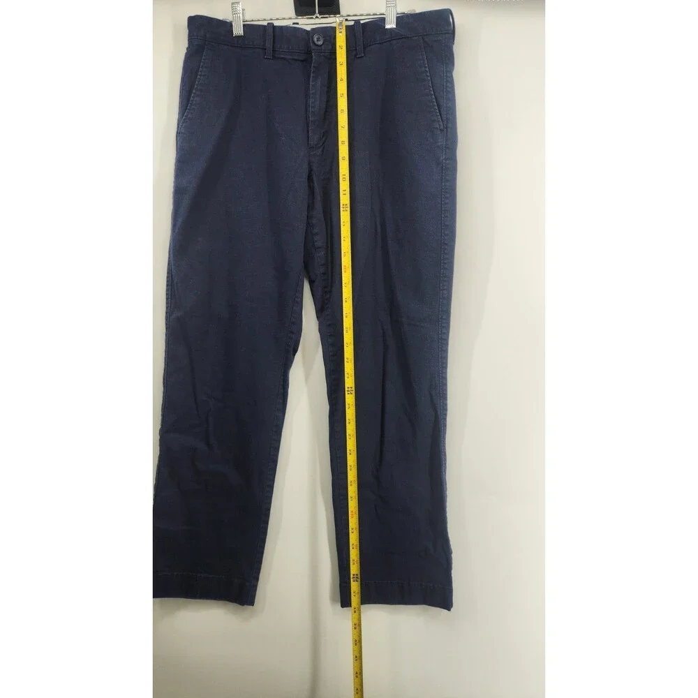 J.CREW Mens 34X30 Navy‎ Blue Flex Straight Chino Cotton Pants